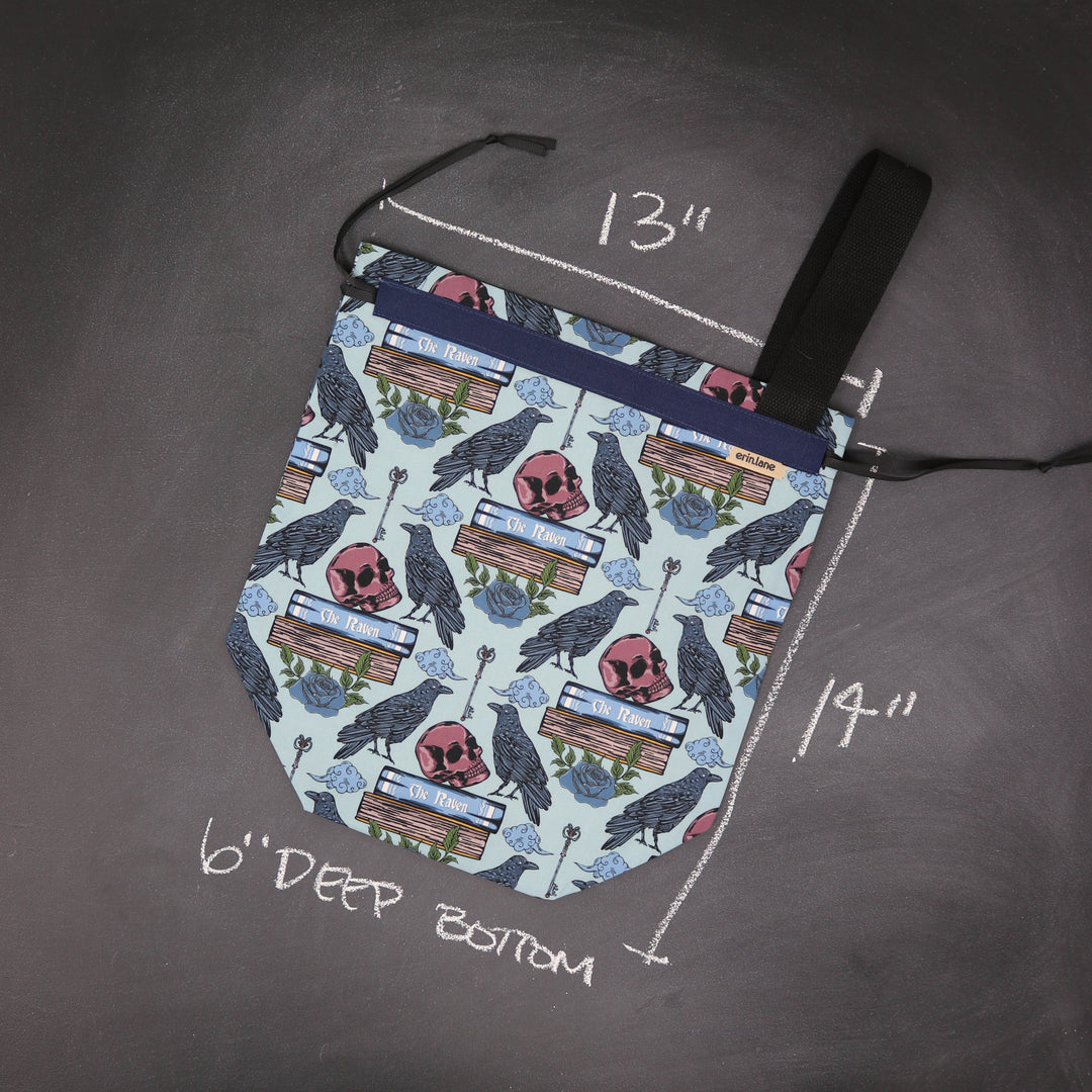 Sweater Drawstring Project Bag in The Raven