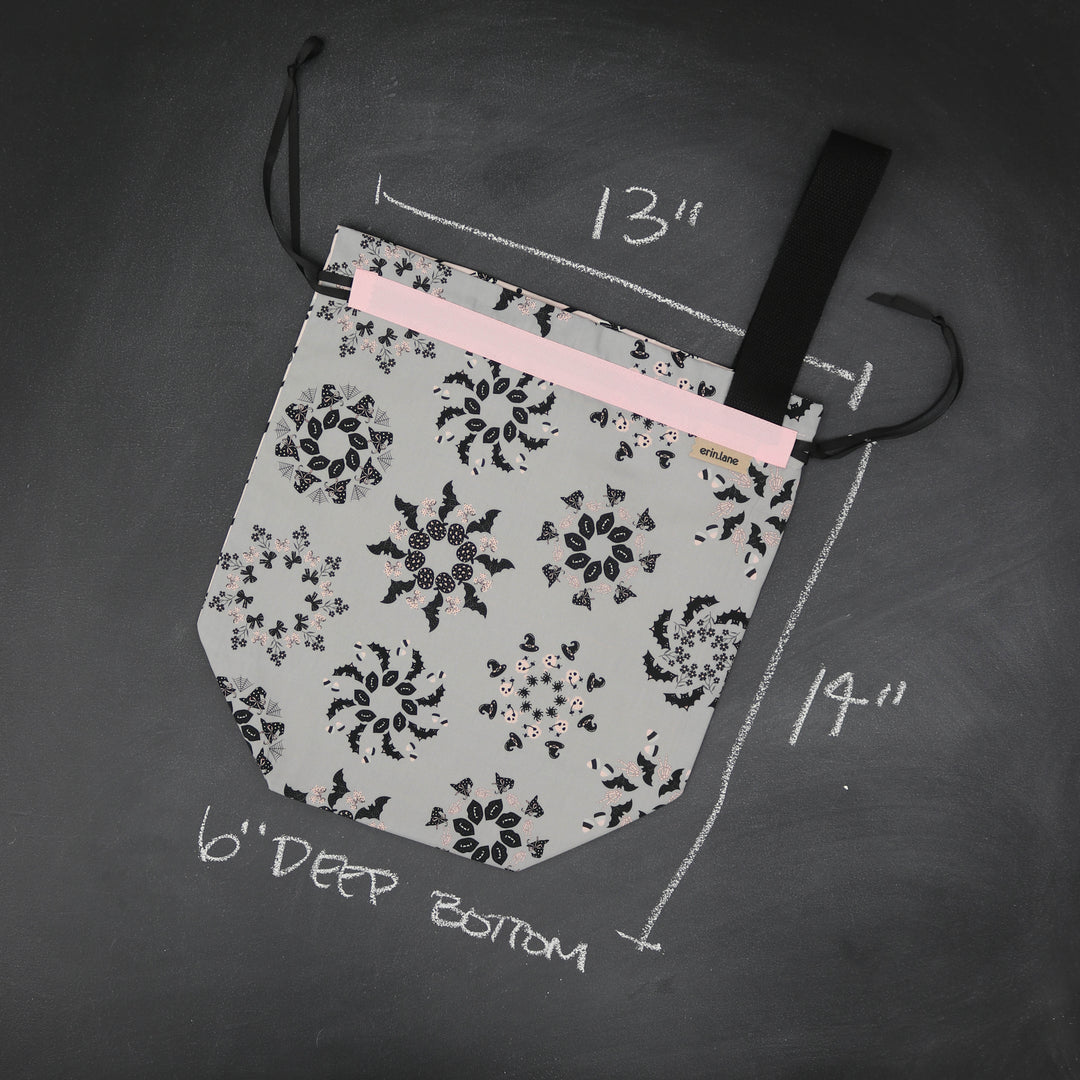 Sweater Drawstring Project Bag in Sugarplum Nightmares