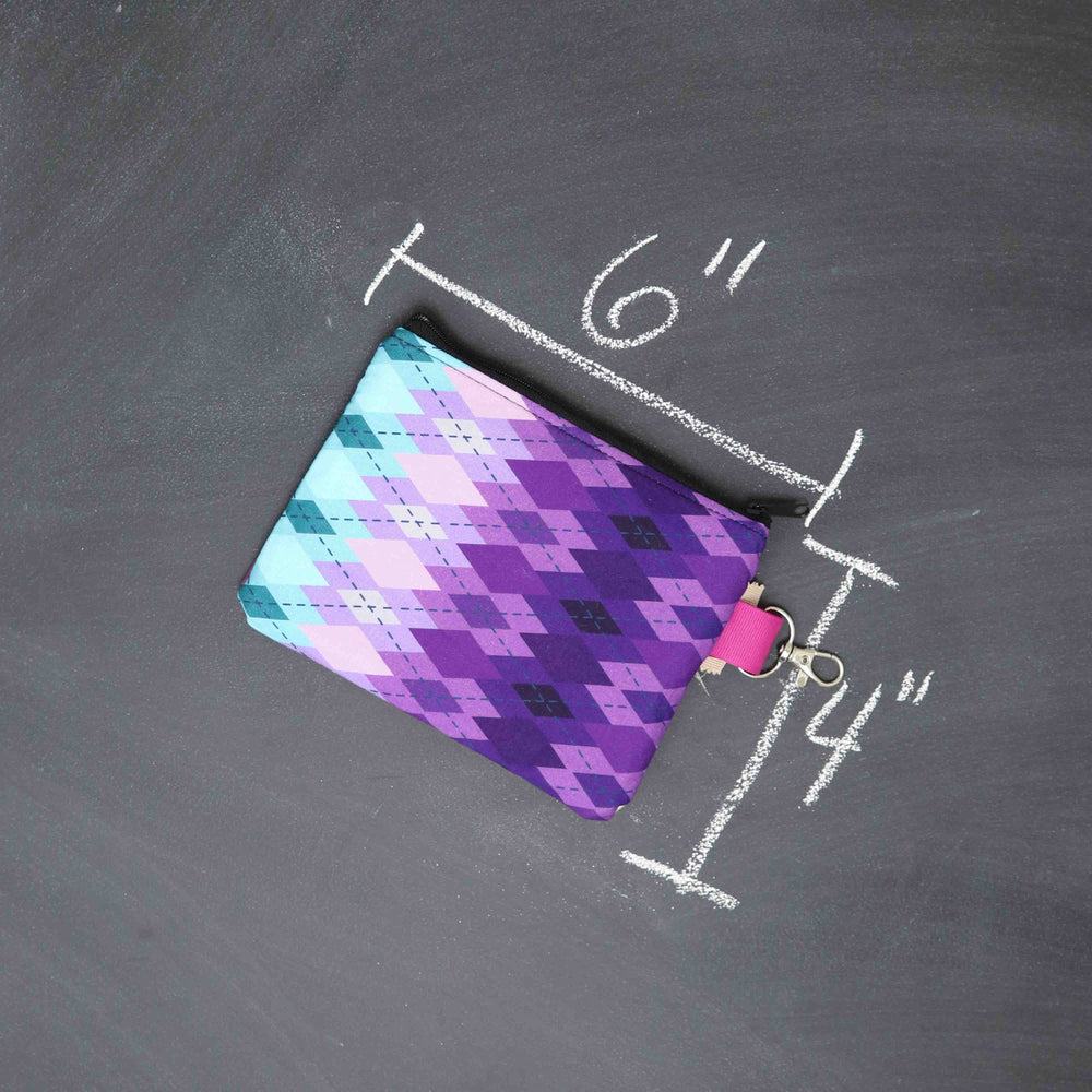 Tiny Trip Double Zippered Wallet in Argyle Dawn