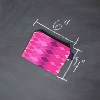 Tiny Trip Double Zippered Wallet in Argyle Dusk