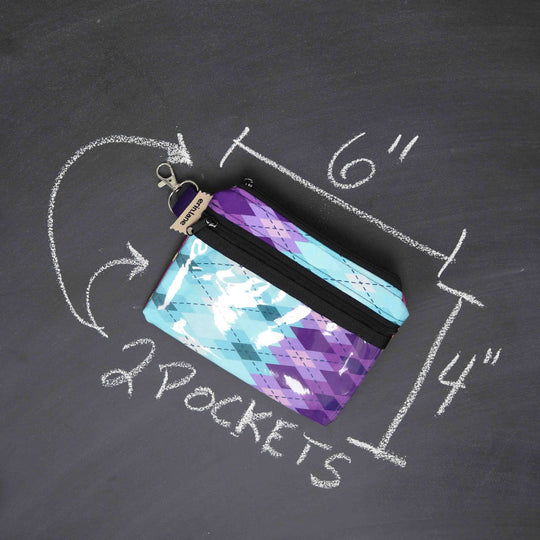 Tiny Trip Double Zippered Wallet in Argyle Dusk