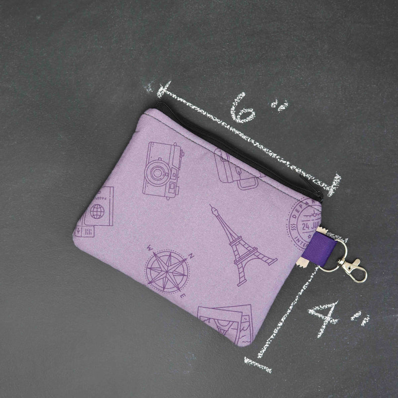 Tiny Trip Double Zippered Wallet in Postcards from Paris