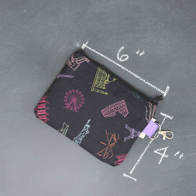 Tiny Trip Double Zippered Wallet in Wanderlust