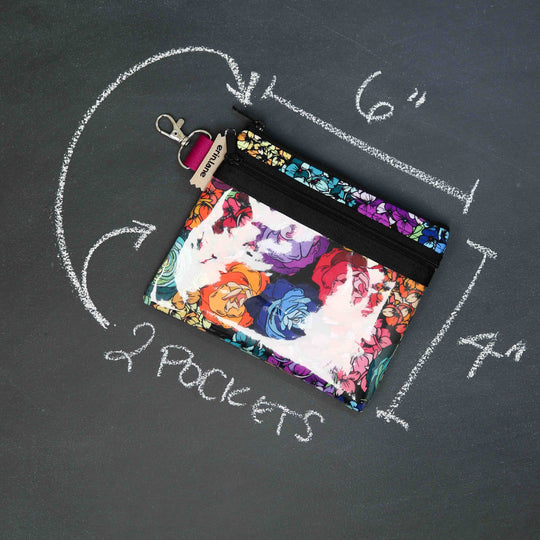 Tiny Trip Double Zippered Wallet in Fine Florettes