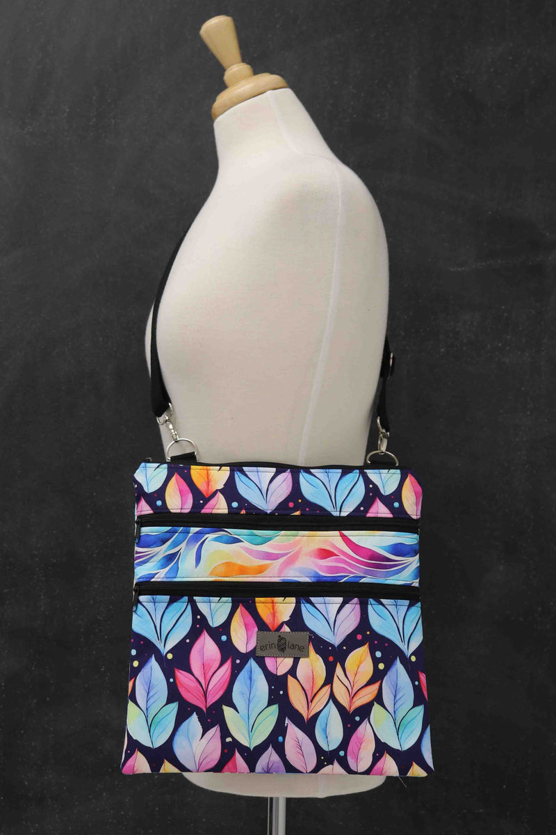 Triple Zipper Crossbody Bag in Falling for Color