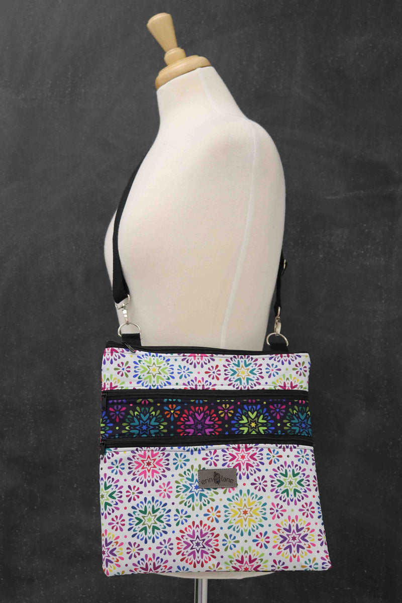 Triple Zipper Crossbody Bag in Captivating Kalos