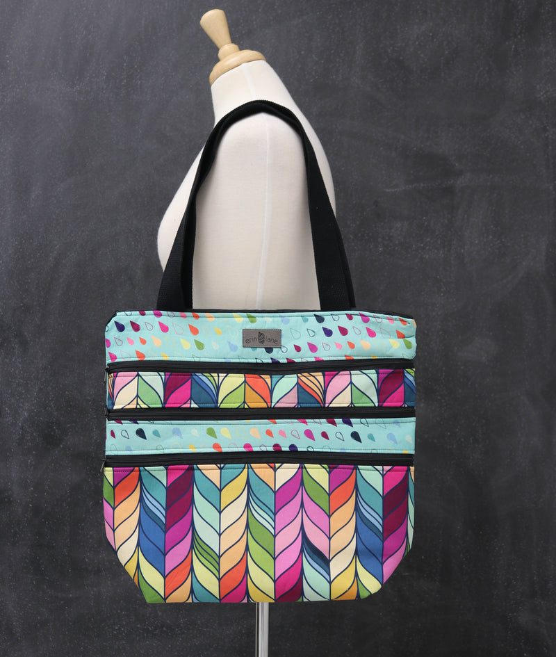 Zipalicious Triple Zipper Tote Bag in Plaited Palette