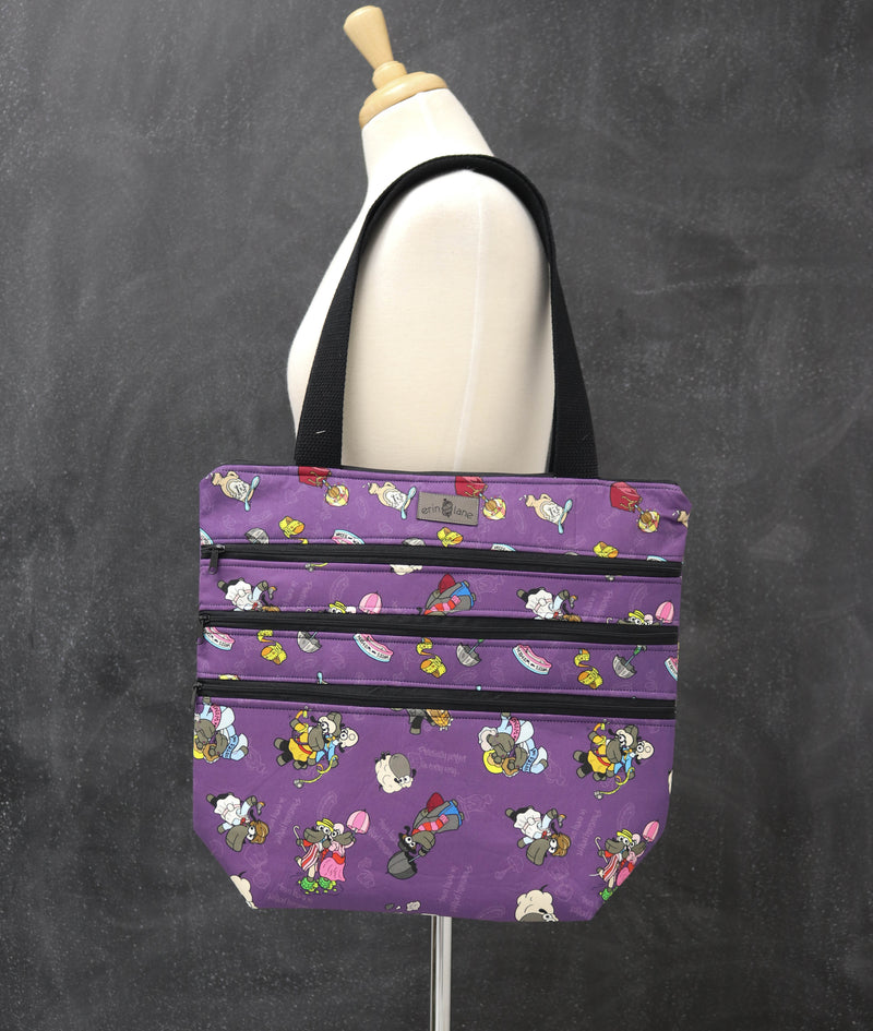 Zipalicious Triple Zipper Tote Bag in Mary Poppins Sheeple