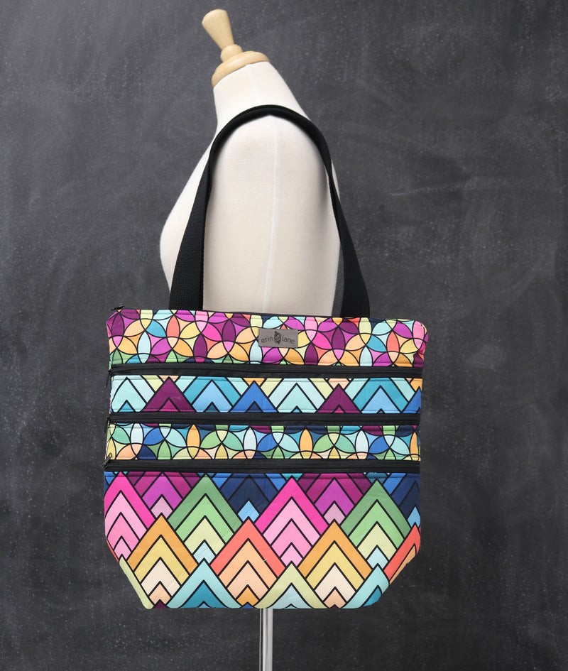 Zipalicious Triple Zipper Tote Bag in Rainbow Connection