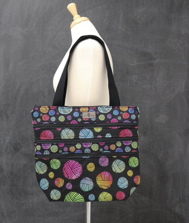 Zipalicious Triple Zipper Tote Bag in Watercolor Yarn