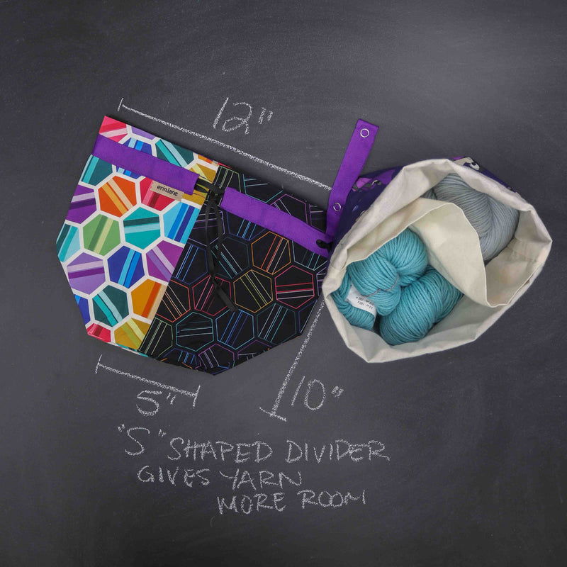 Twofer Project Bag in Hexagonal Hues