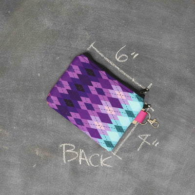 Tiny Trip Double Zippered Wallet in Argyle Dawn