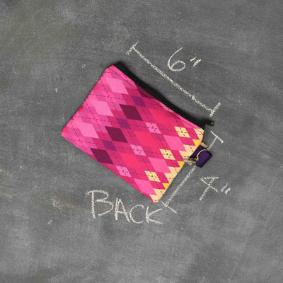 Tiny Trip Double Zippered Wallet in Argyle Dusk