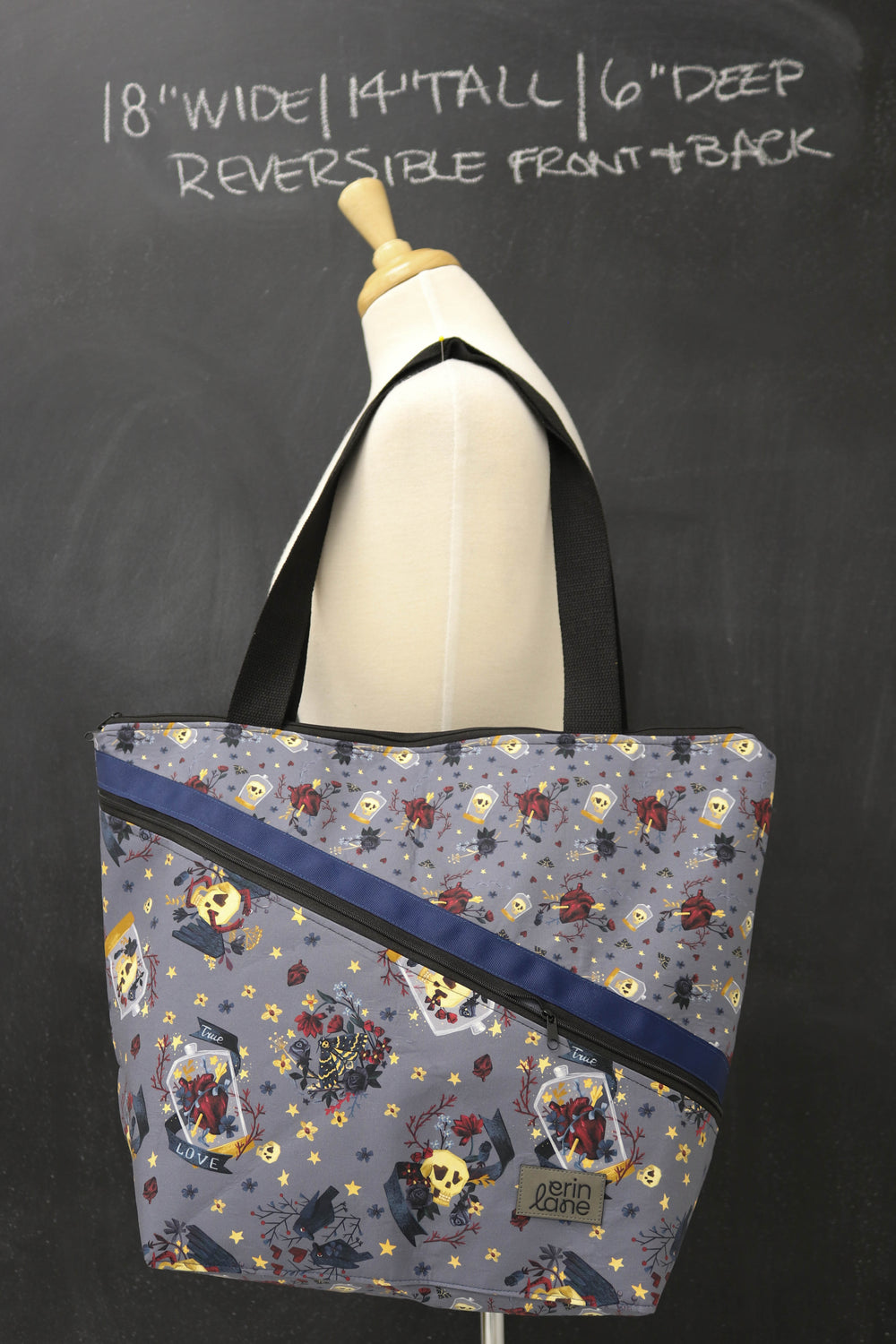 Vantage Reversible Tote Bag in Be Still My Beating Heart
