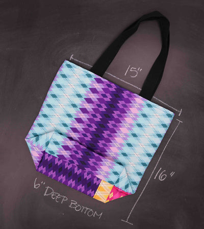 Worth Doing Library Style Tote in Argyle Dusk