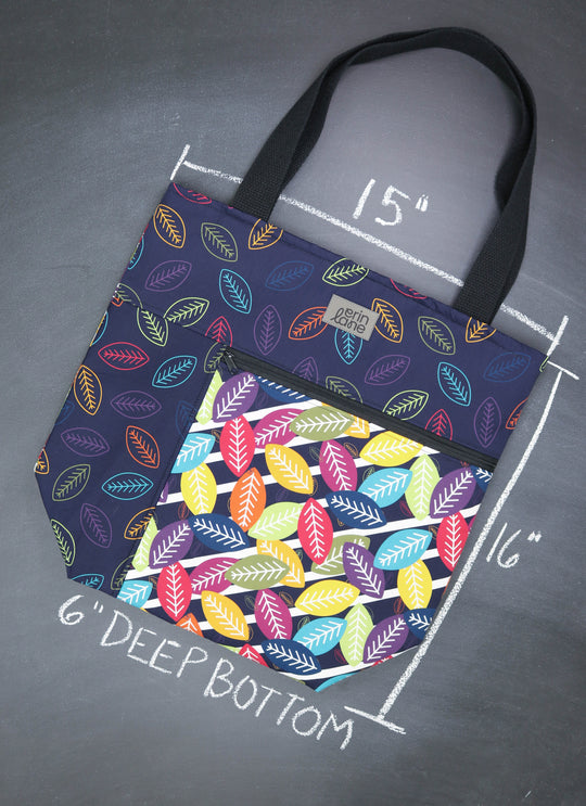 Worth Doing Library Style Tote Bag in Birchwood Blitz