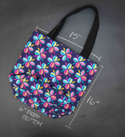 Worth Doing Library Style Tote in Cardinal Blooms