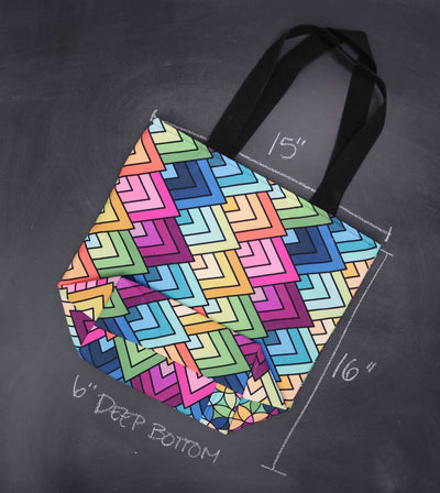 Worth Doing Library Style Tote in Rainbow Connection