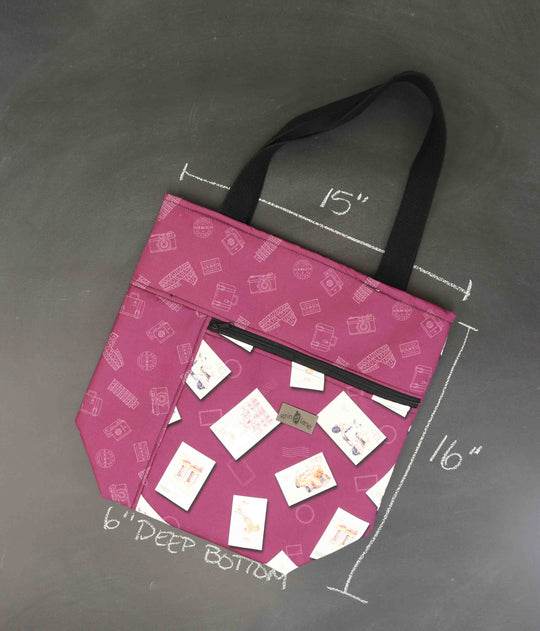 Worth Doing Library Style Tote in Roman Holiday