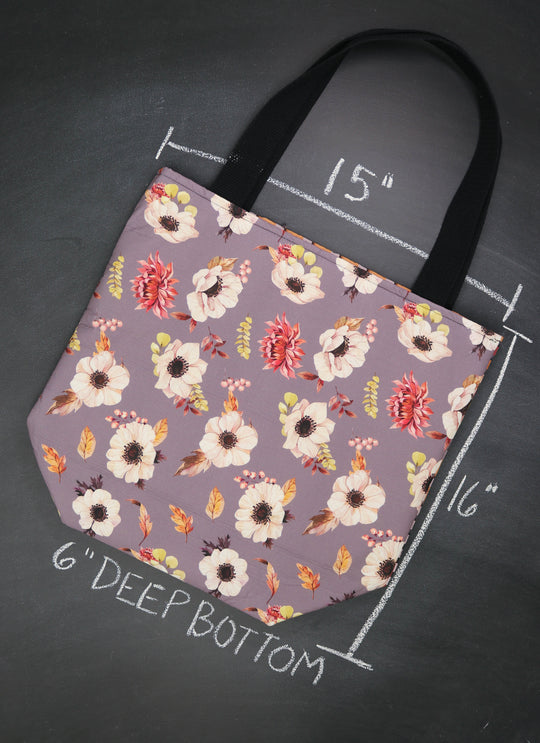 Worth Doing Library Style Tote Bag in Magnolia Meadows