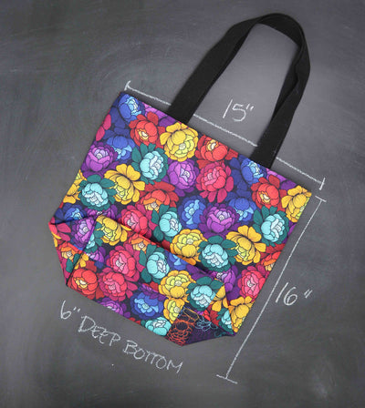 Worth Doing Library Style Tote in Prismatic Petals