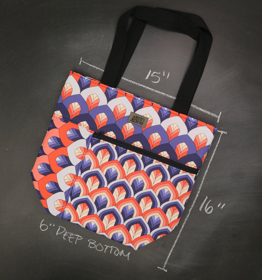 Worth Doing Library Style Tote Bag in Firelight at the Speakeasy