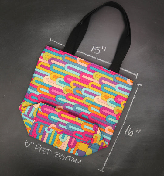 Worth Doing Library Style Tote Bag in Uptown Skyline