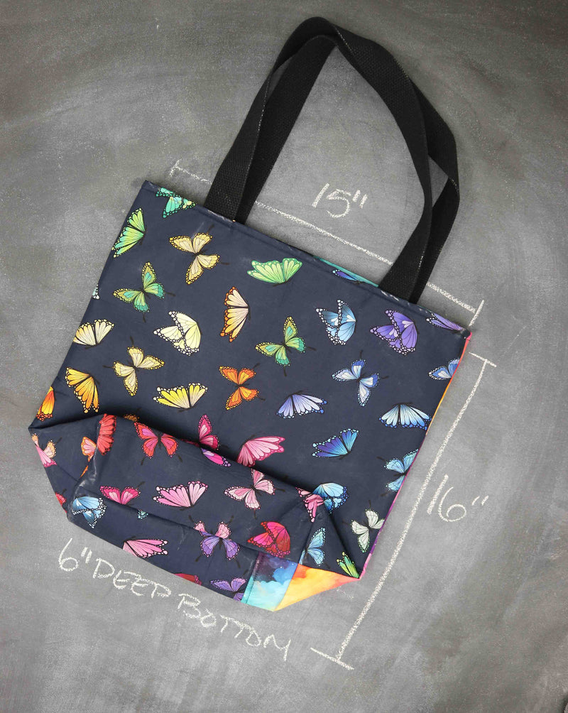 Worth Doing Library Style Tote in Butterfly in the Sky