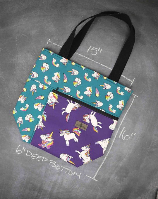 Worth Doing Library Style Tote in Candy Mountain