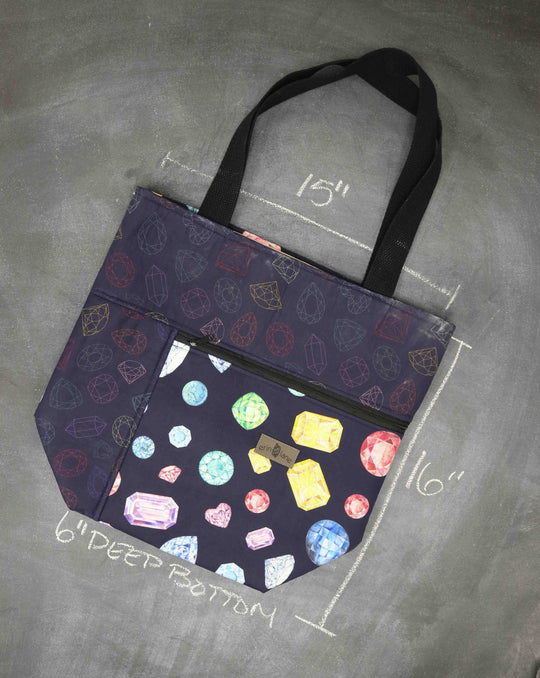Worth Doing Library Style Tote in Multifaceted Hues
