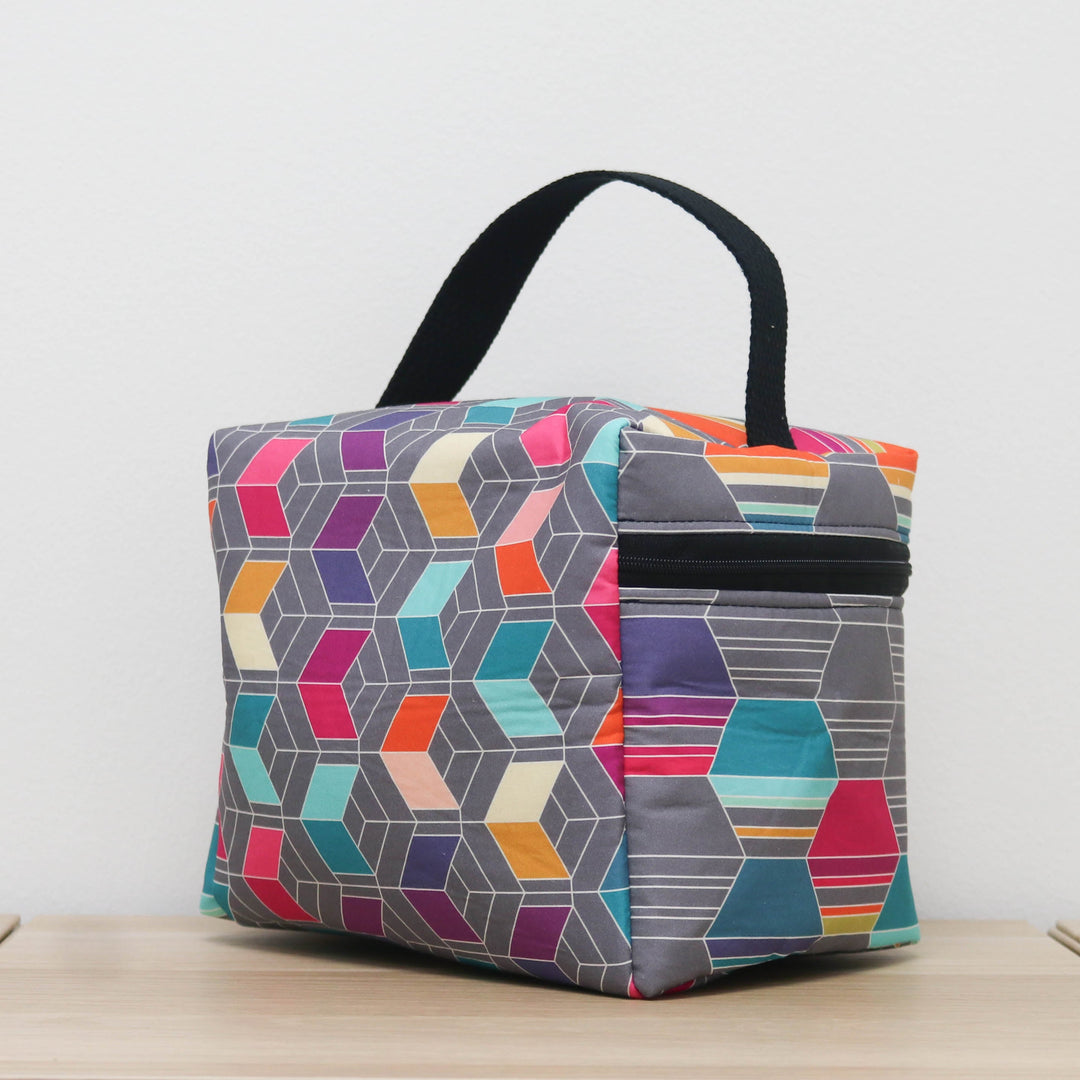 Zip Your Lid Train Case in Cobblestones in Color