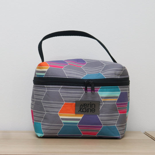 Zip Your Lid Train Case in Cobblestones in Color