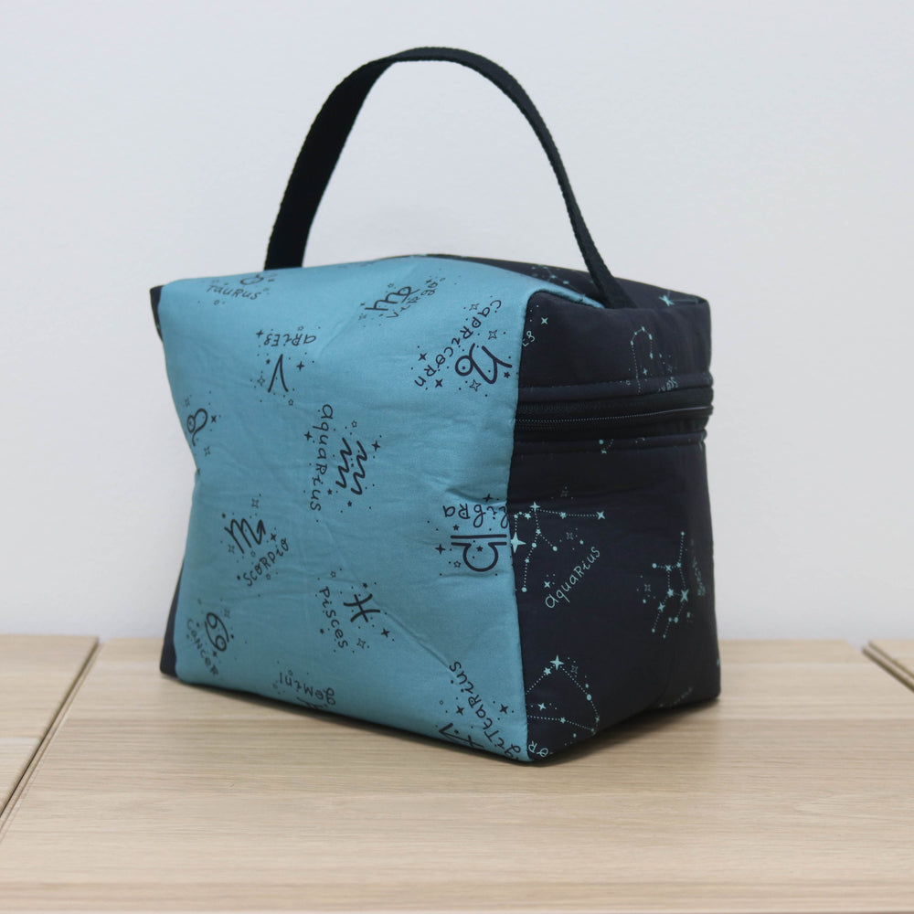 Zip Your Lid Train Case in Tides and Constellations