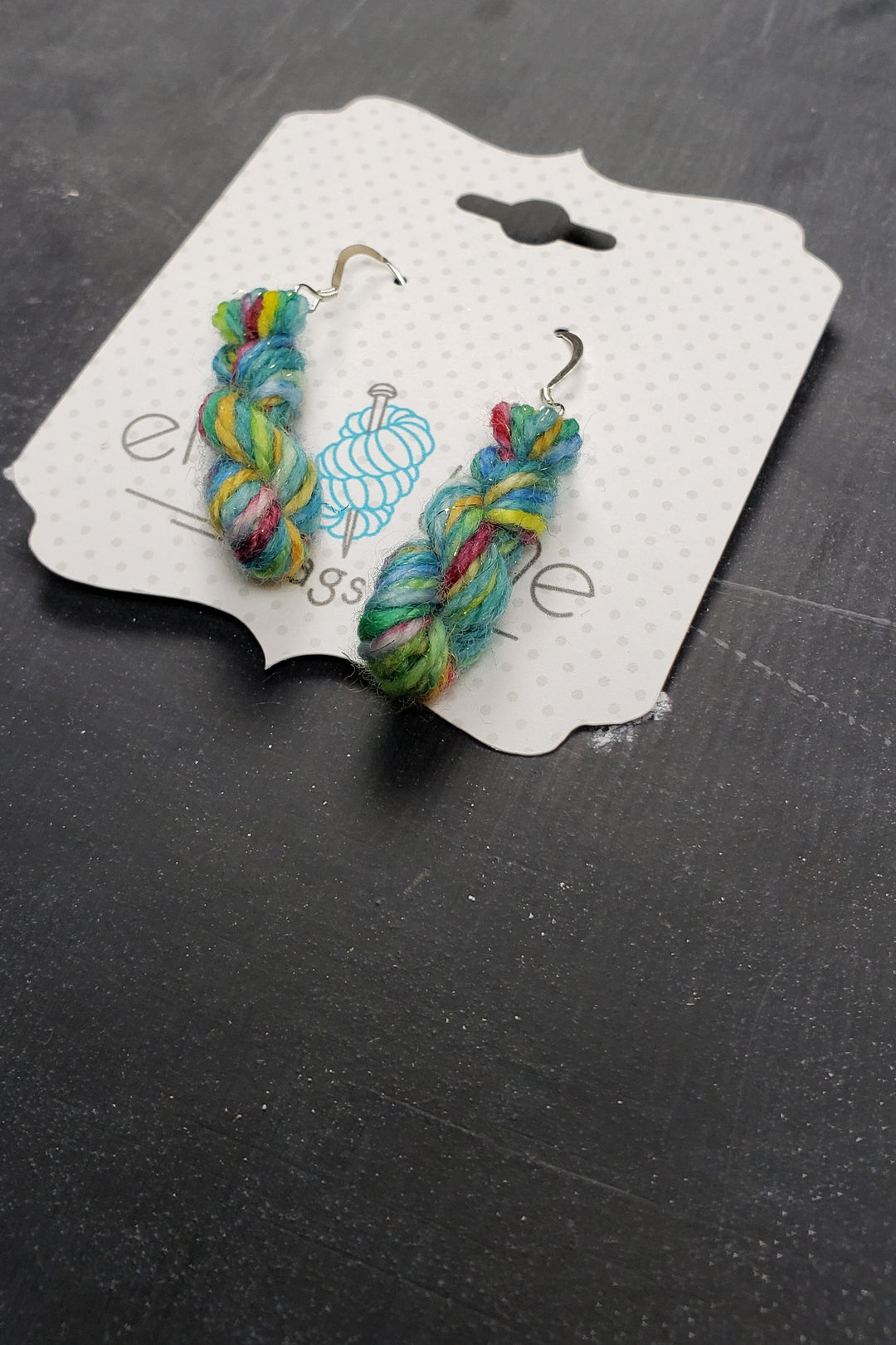 Mini Hank Earrings in Sparkle Rainbow Brite