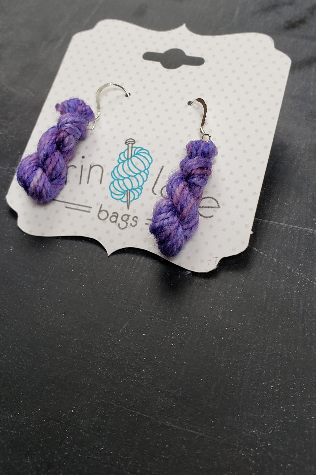 Mini Hank Earrings in Violet Fields
