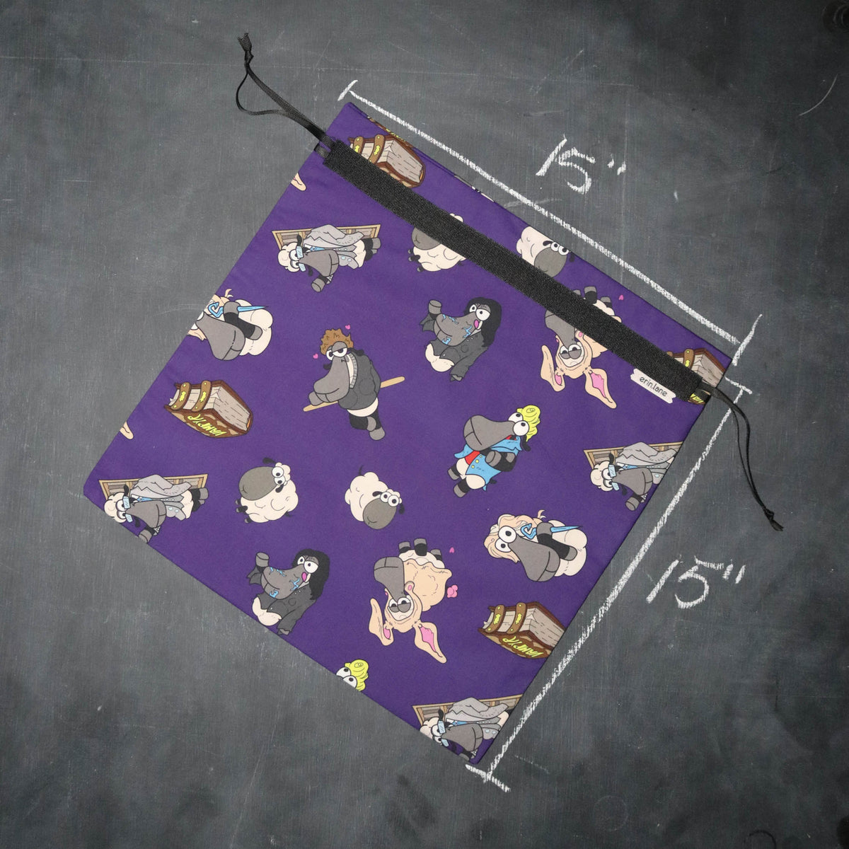 Large Project Bag in Fluffy the Vampire Sheeple