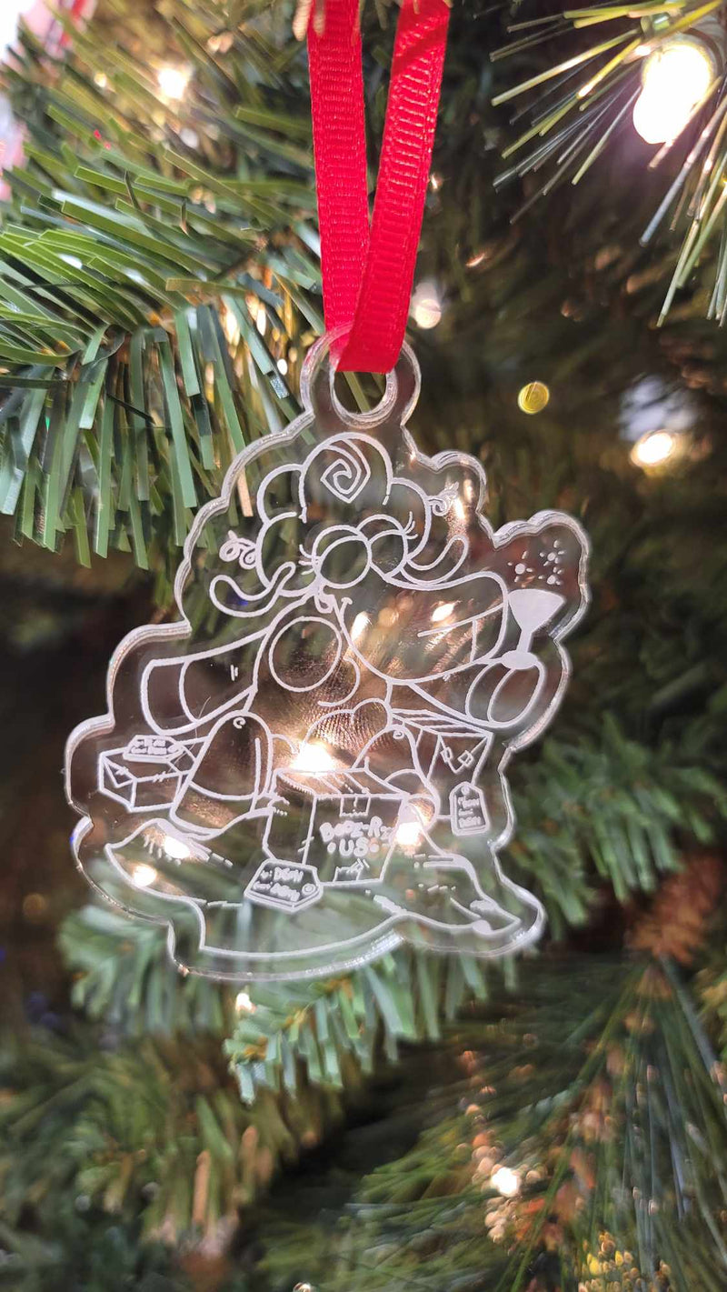 Laser Cut Acrylic Holiday Ornament in Demi "Treat Yo&