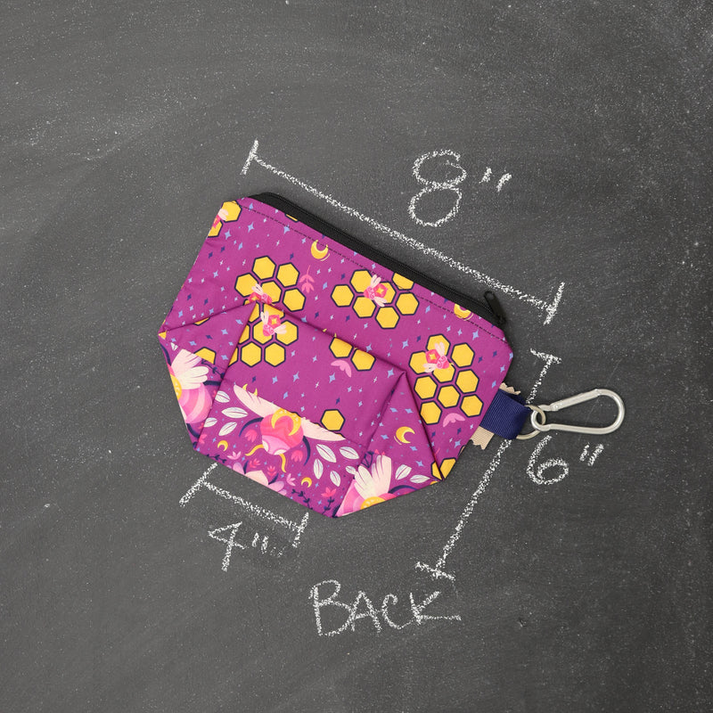 Dice Project Bag in Fuchsia Bees