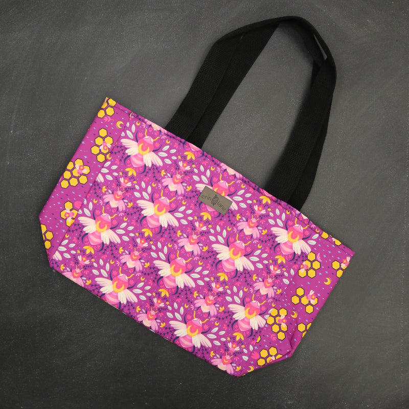 Everyday Tote Bag in Fuchsia Bees