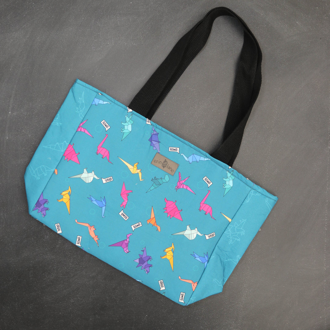 Everyday Tote Bag in Origami Dinos