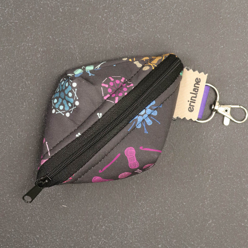 Notions Gem Key Fob for Knitters and Crocheters in Fiber Fractals