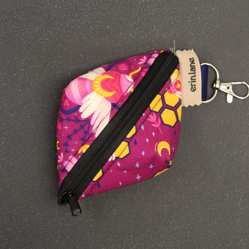 Notions Gem Key Fob for Knitters and Crocheters in Fuchsia Bees