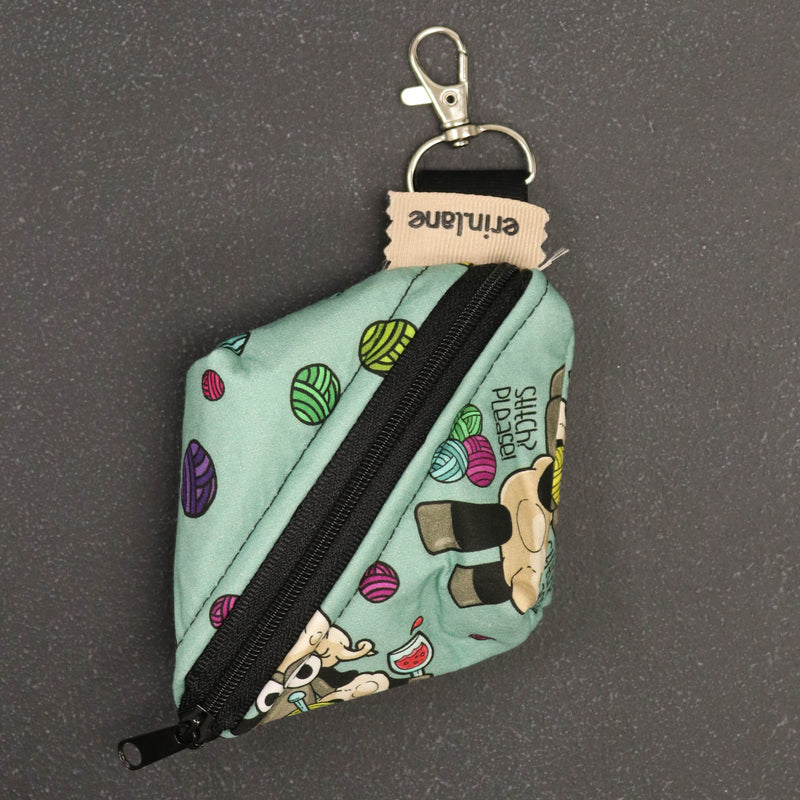 Notions Gem Key Fob for Knitters and Crocheters in Demi "Stitch Please."