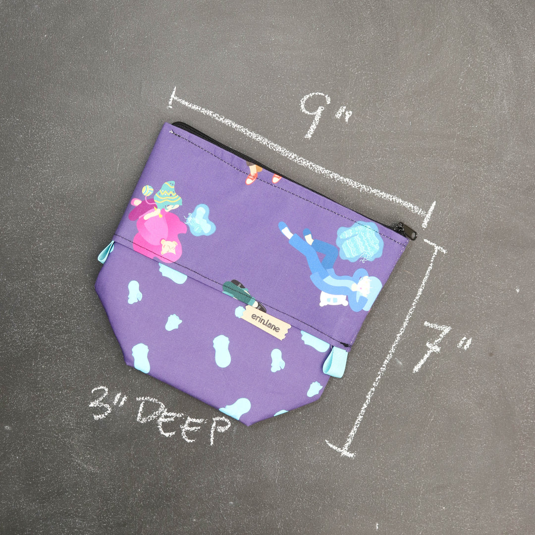 Hook-a-me Ergonomic Crochet Hook Organizer and Project Bag in Ghosts of Projects Past