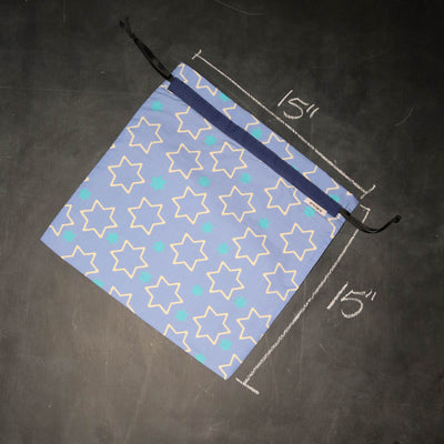 Large Project Bag in Star of David Light Blue