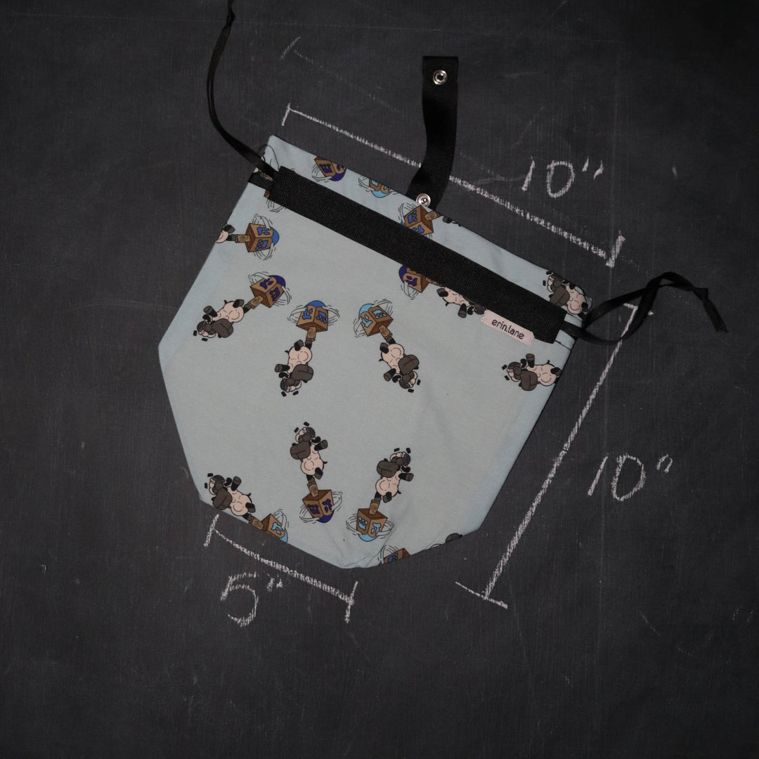 Sock Project Bag in Dreidel Sheeple