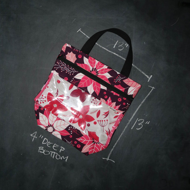 View Ewe Tote Bag in Plum Poinsettia