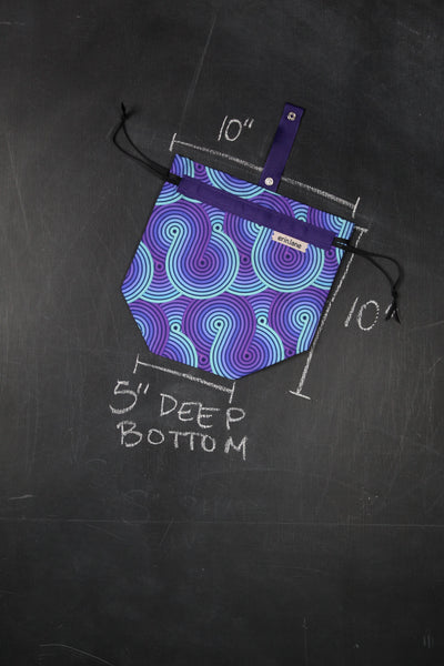 Sock Project Bag in 80's Upside Down Swirl