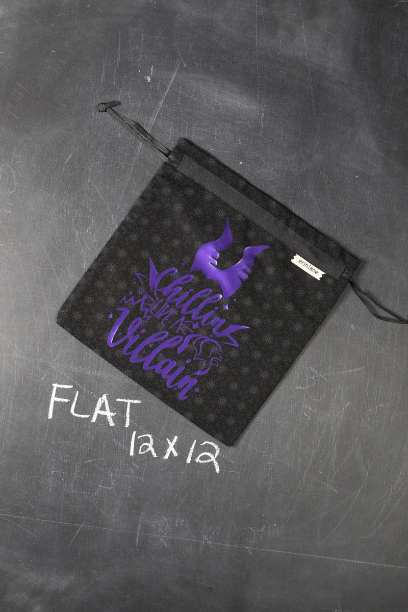 Small Project Bag in Black with Purple Metallic "Chillin&