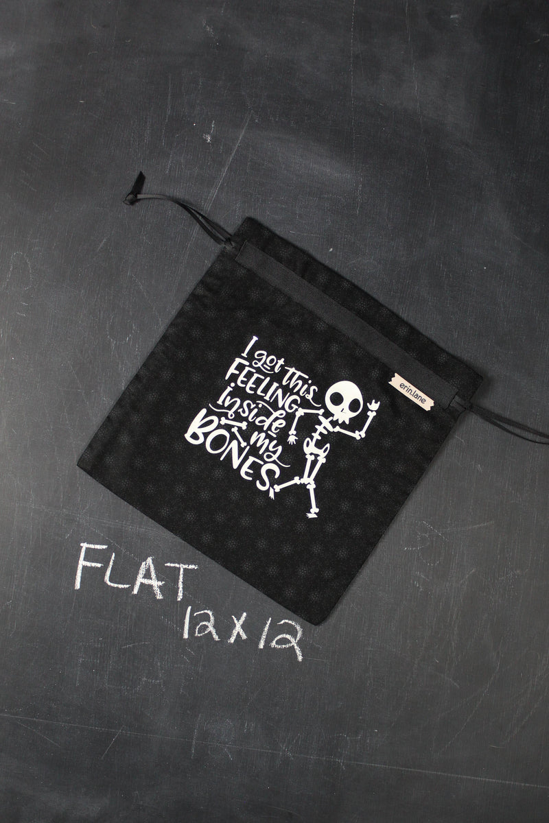 Small Project Bag in Black with White "I&